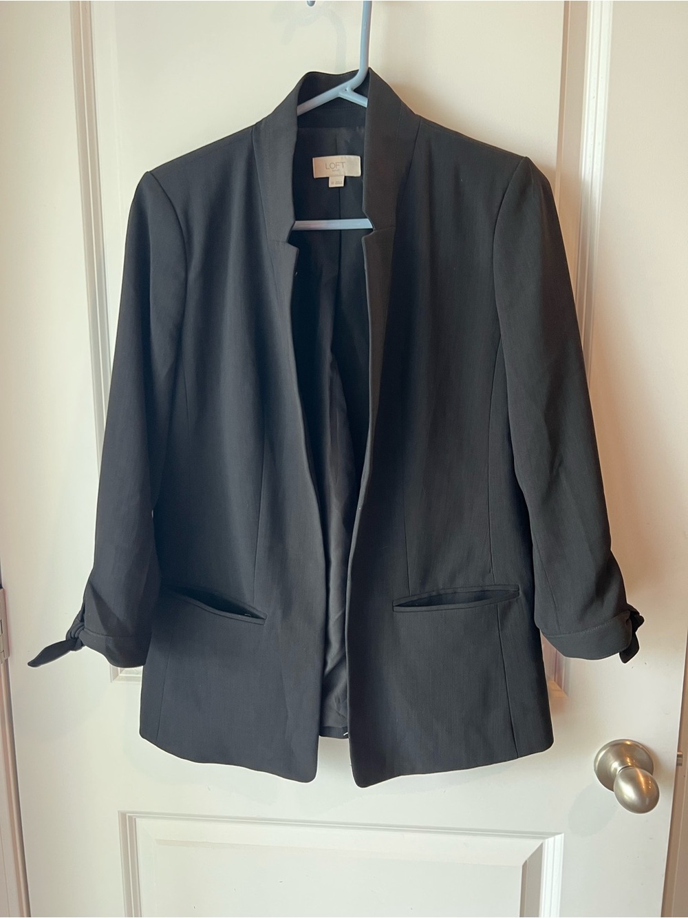 LOFT Black Open-Front Tailored Blazer
